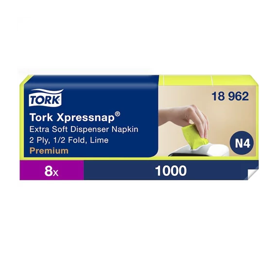 Tork Xpressnap® Extra Soft adagolós szalvéta N4 - Lime 1000 lap/csomag