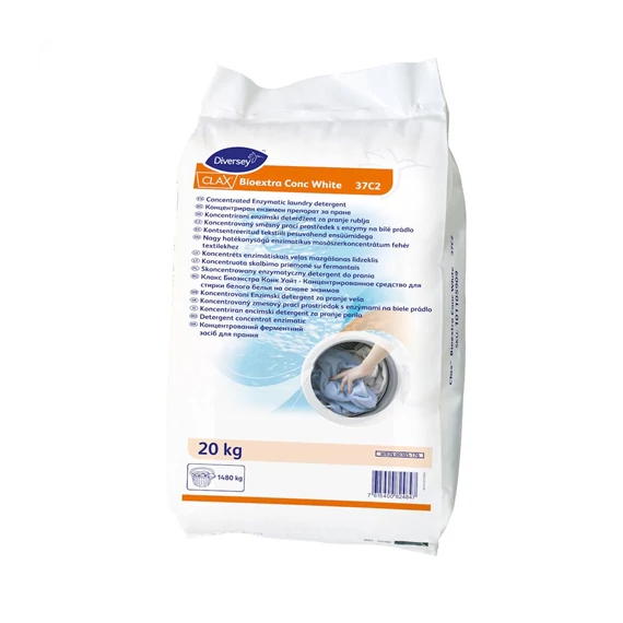 Diversey Clax Bioextra Conc White 37C2 - Foszvátmentes mosószer fehér ruhákhoz 20 kg