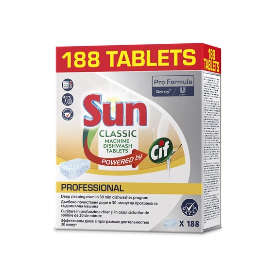 Diversey Sun Pro Formula Classic Tablets - Gépi mosogatótabletta 188 db