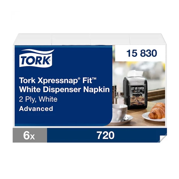 Tork Xpressnap Fit® adagolós szalvéta N14  Fehér levélmintás 4320 lap