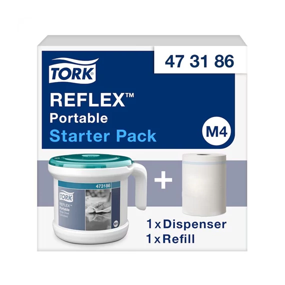 Tork Reflex™ hordozható belsőmagos adagoló - kezdőcsomag - M4 - Fehér