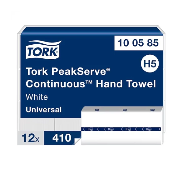Tork PeakServe® folyamatos adagolású kéztörlőpapír 1 rétegű, 410x12 csomag/karton - H5 - Fehér
