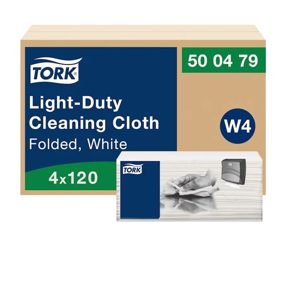 Tork Light-duty tisztítókendő 1 rétegű, 4 csomag/karton, 120 lap/csomag, - W4