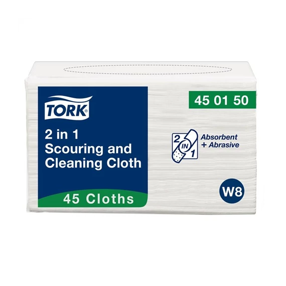 Tork 2 in 1 súroló- és tisztítókendő 45 db/csomag - W8