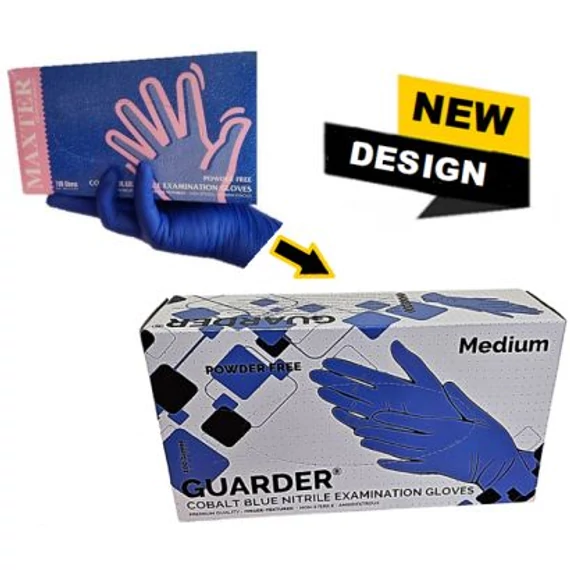 Vizsgálókesztyű púdermentes 3 gr Nitril Guarder® KÉK "S" 100 db