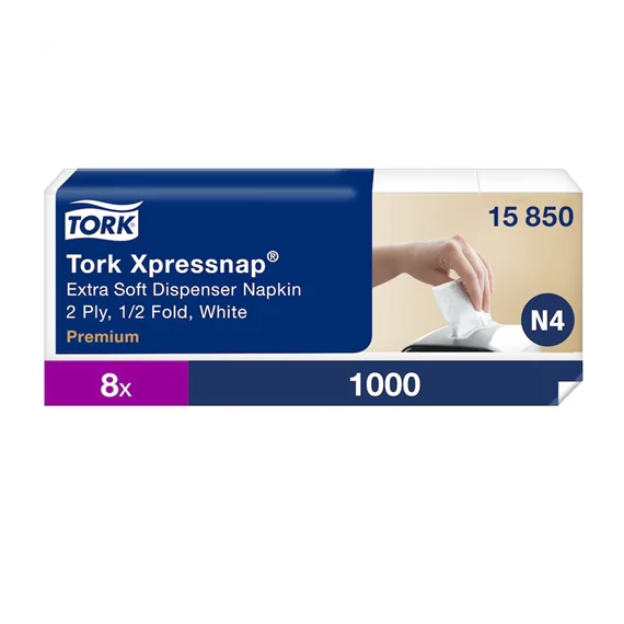 Tork Xpressnap® Extra Soft adagolós szalvéta N4 - Fehér 1000 lap / csomag