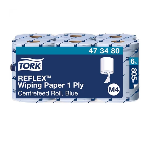 Tork Reflex™ belsőmagos törlőpapír tekercs 1 rétegű, 270 méter/tekercs, 6 tekercs/karton - M4 - Kék