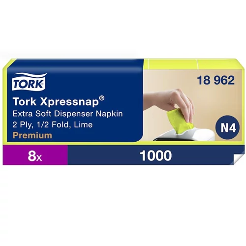 Tork Xpressnap® Extra Soft adagolós szalvéta N4 - Lime 1000 lap/csomag