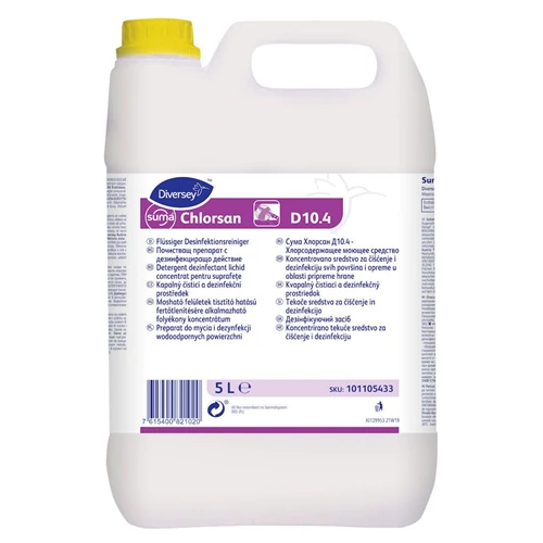 Diversey Suma Chlorsan D10.4 - Folyékony tisztító-és fertőtlenítő koncentrátum 5 liter