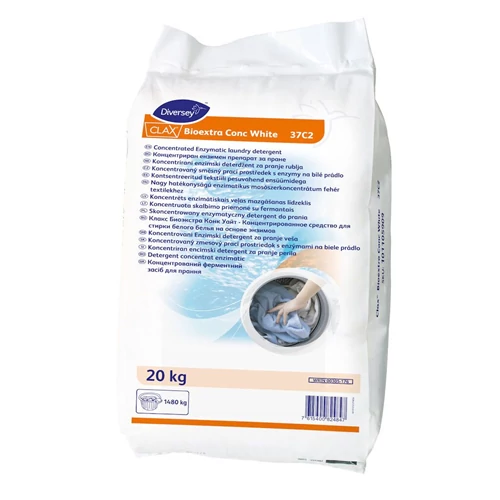 Diversey Clax Bioextra Conc White 37C2 - Foszvátmentes mosószer fehér ruhákhoz 20 kg