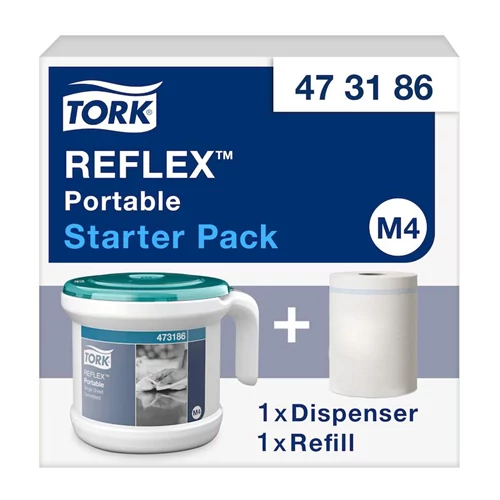 Tork Reflex™ hordozható belsőmagos adagoló - kezdőcsomag - M4 - Fehér