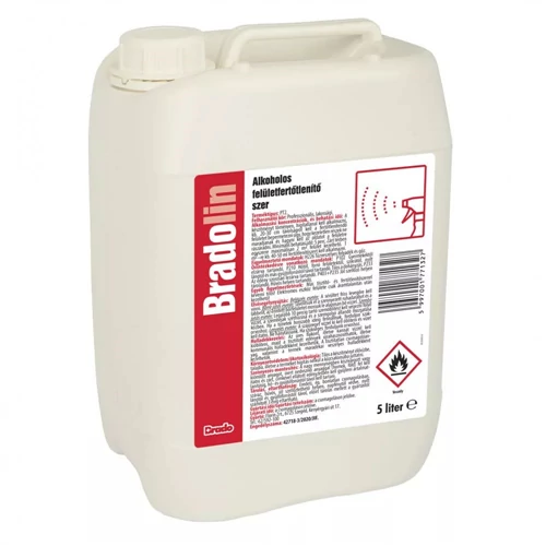 Bradochem Bradolin aldehid tartalmú, alkoholos felületfertőtlenítőszer 5 liter
