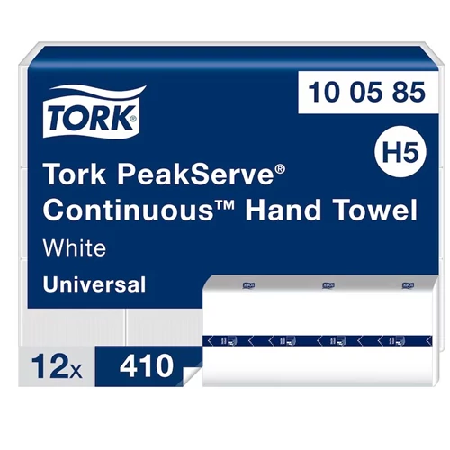 Tork PeakServe® folyamatos adagolású kéztörlőpapír 1 rétegű, 410x12 csomag/karton - H5 - Fehér