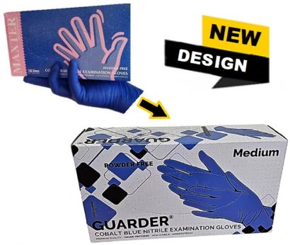 Vizsgálókesztyű púdermentes 3 gr Nitril Guarder® KÉK 