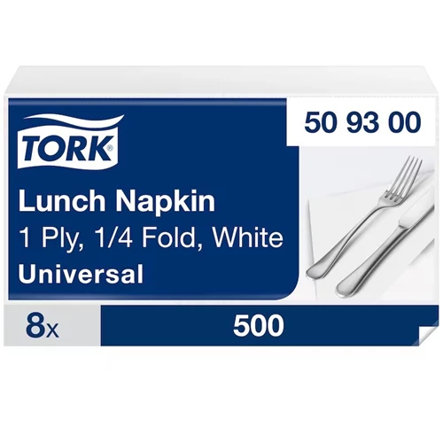 Tork papírszalvéta 1 réteg 33x33 cm 1/4 hajtású fehér 4000 db