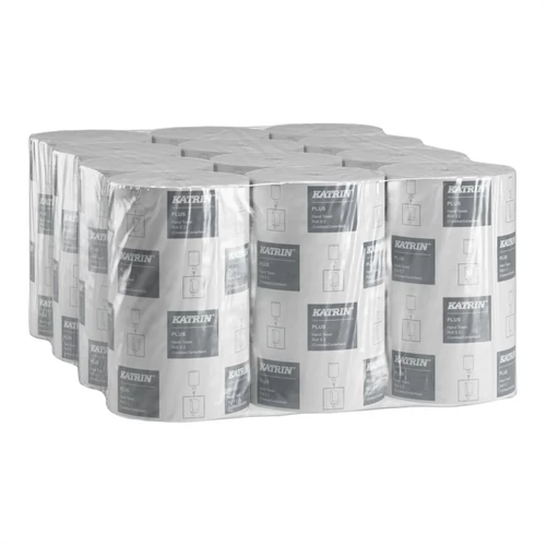 Katrin Tekercses kéztörlő mini 2 rétegű, 60 méter/tekercs, 12 tekercs/karton - Fehér