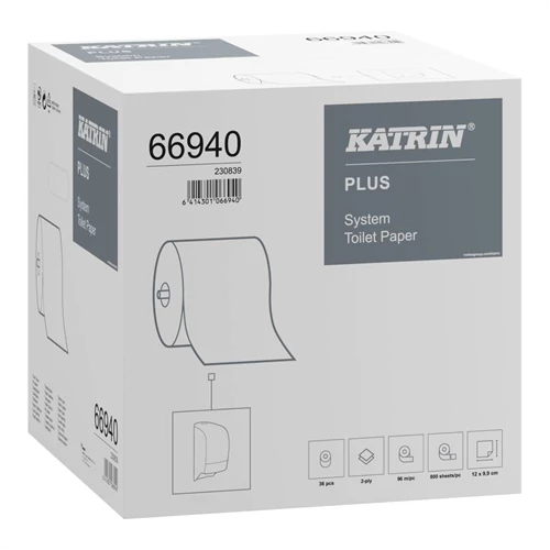 Katrin Classic System Toilet 2 rétegű, 96  méter/tekercs, 36 tekercs/karton hófehér